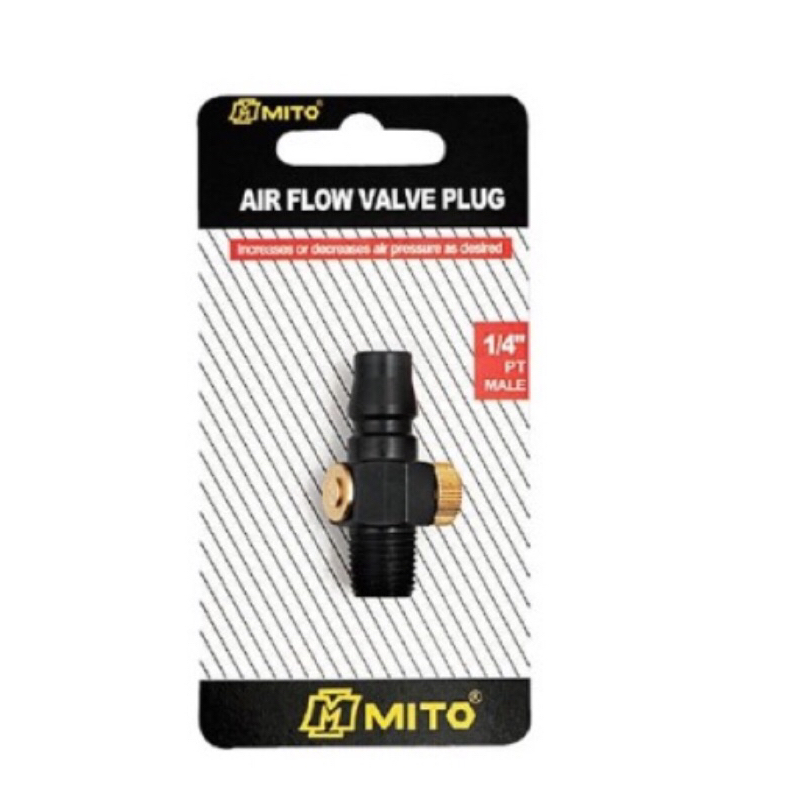 Mito คอปเปอร์ลม ( Couplings ) No.MI-P03 เกลียวนอก 1/4 inch มีวาล์วปรับลม