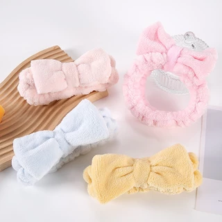 SFD-01 【สีพื้น】ที่คาดผมแต่งหน้า ผ้าคาดผม หนังยางรัดผมสไตล์เกาหลี รูปโบว์