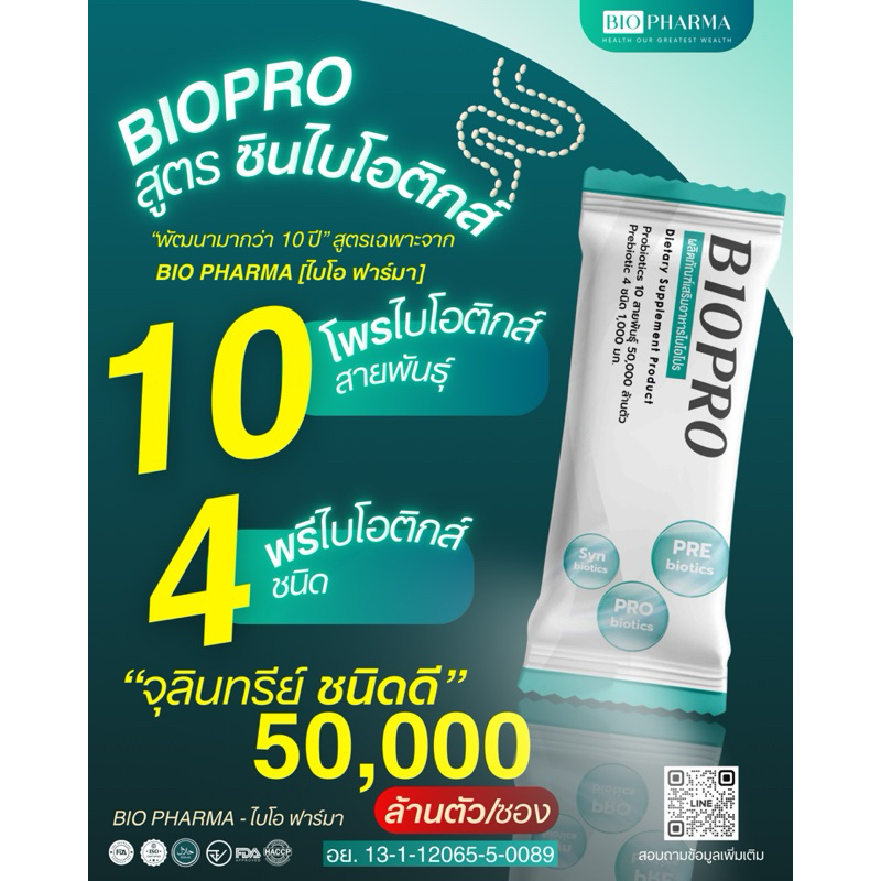โปรฯ 5 ฟรี 1 ลดพิเศษเหลือ 1,799.- BIOPRO จุลินทรีย์มีชีวิต 14 ชนิด 50,000 ล้าน CFU ราคา ถูกที่สุด ดีลบีเคเค แกลเลอรีภาพที่ 9
