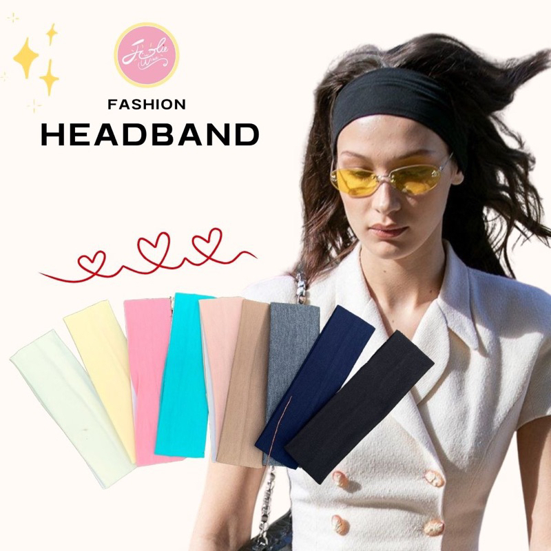 Jolie Wiwii Headband ผ้าคาดผมสีพื้น ที่คาดผมแฟชั่น เหมาะกับการถ่ายรูป ออกกำลังกาย