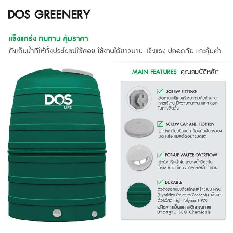 DOS Greenery ถังเก็บน้ำบนดิน ขนาด 1000ลิตร 1500ลิตร