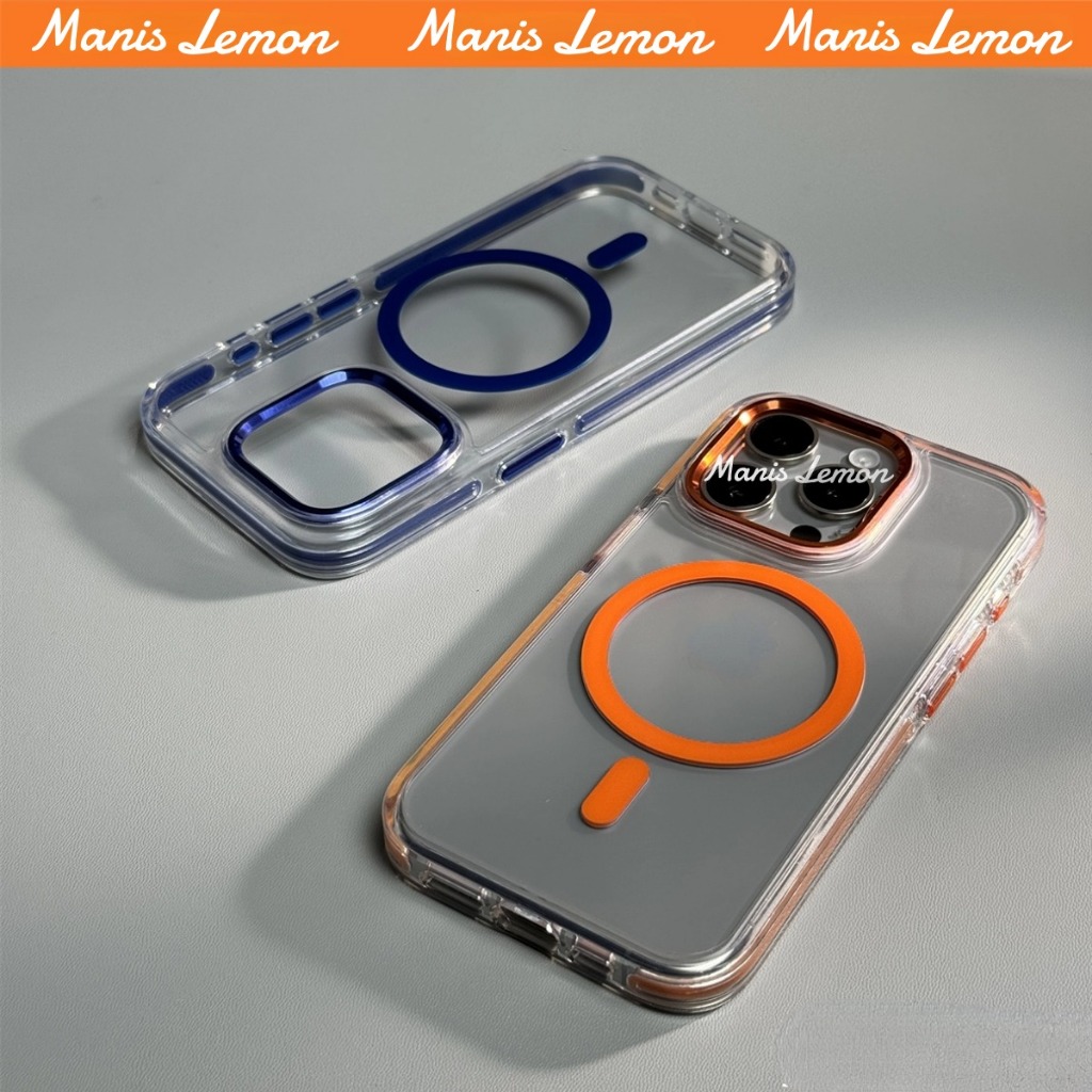 Manis Lemon Air กันชน Magnetic Case for iPhone 15 14 13 12 Pro Max Plus แม่เหล็ก ซองใส่โทรศัพท์ เคส สำหรับ ไอโฟน