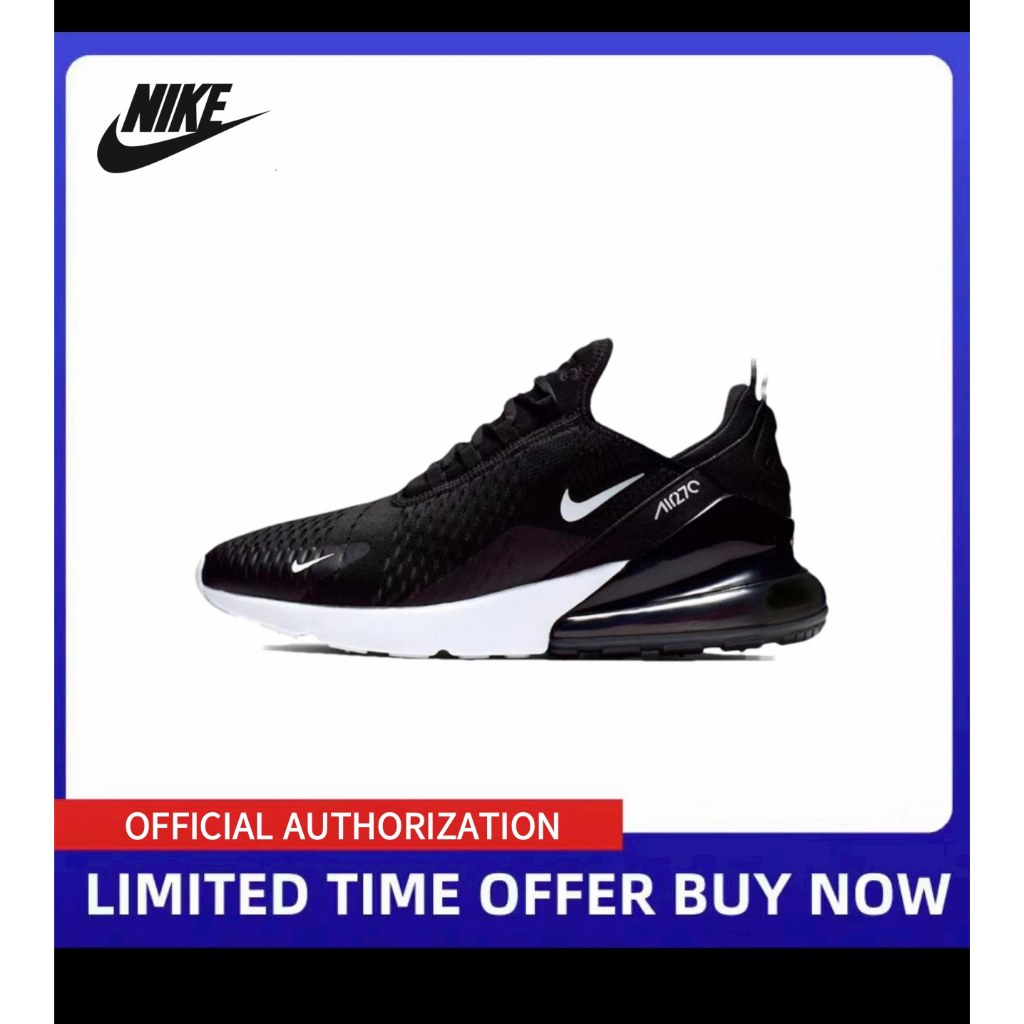 【ของแท้ 💯%】Nike Air Max 270 รองเท้ากีฬาสำหรับบุรุษและสตรี รองเท้ากีฬา “Black”