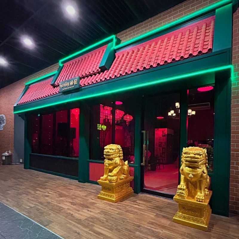 หลังคาพลาสติก PP หลังคา กันสาด สไตล์จีน ญี่ปุ่น ตกแต่งบ้าน ขนาด 60*110cm(รุ่นหนาพิเศษ)ลายดอกบัวสีแดง - รูปที่ 3