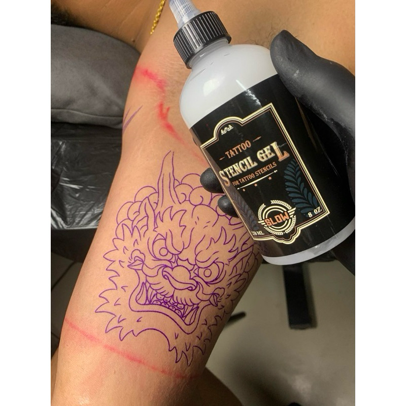 น้ำยาลอกลายสัก SLOW TATTOO STENCIL GEL คุณภาพสูงสำหรับงานสักโดยตรง