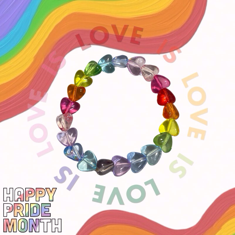 🌈💜กำไลข้อมือ สร้อยข้อมือ รุ้ง Pride Month กำไลหัวใจ💚💛🧡❤️🩷🩵💙💜