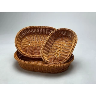 Forward ตะกร้าหวาย ถาดสาน ทรงวงรี วัสดุหวายเทียม มีให้เลือก3ขนาด rattan basket รหัสสินค้า RA-JY24-117/119