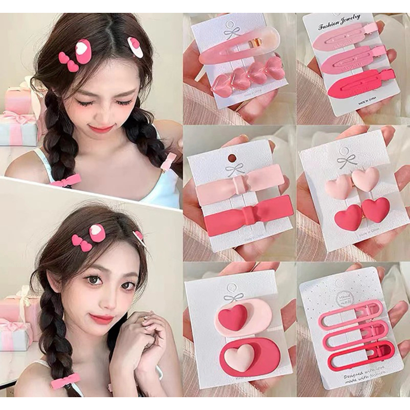 พร้อมส่ง กิ๊บติดผมโทนชมพูคุณหนูคุณใจใสๆแบ๊วๆ