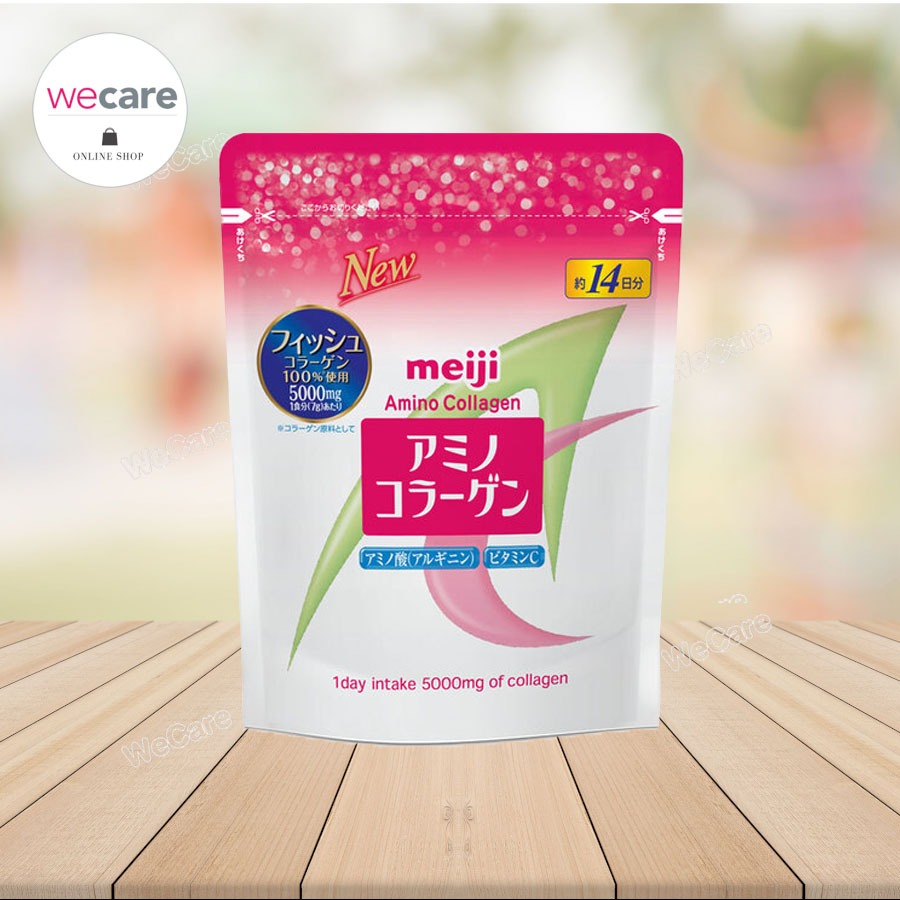 Meiji Amino Collagen เมจิ อะมิโน คอลลาเจน 5000 mg คอลลาเจน ชนิดผง บำรุงผิว ลดริ้วรอย