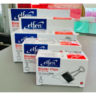 คลิปดำ เอลเฟ่น Elfen คลิปหนีบกระดาษ No.108/109/110/111/112 [1กล่อง12ชิ้น] คลิบดำ US.Station