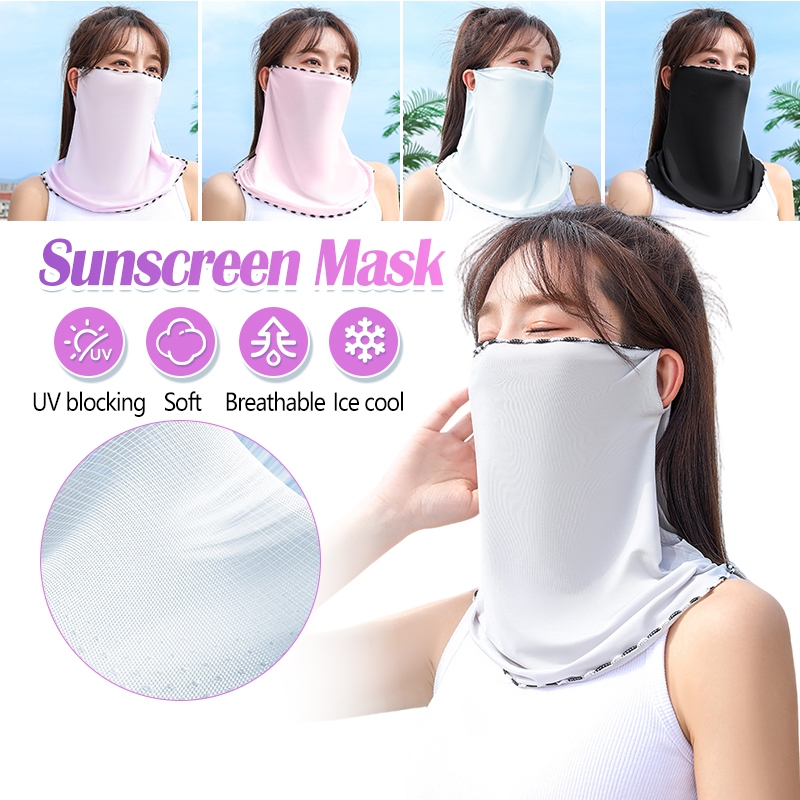 ผ้าคลุมหน้ากันแดด กันUV แบบหูแขวน 360°ป้องกัน หน้ากากกันแดด