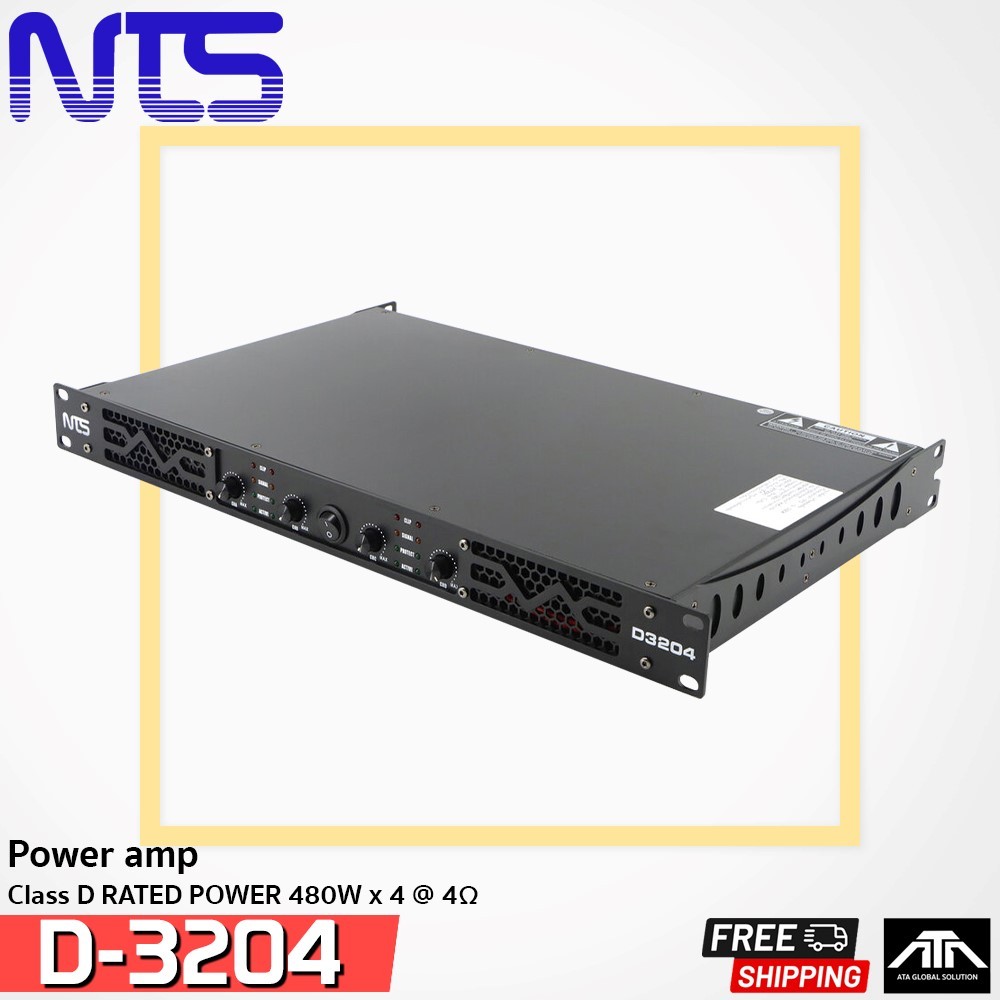 NTS D3204 D-3204 เพาเวอร์แอมป์ 4 ช่อง 4 x 480W สินค้าพร้อมส่ง กำลังขับสูง มีวงจรป้องกันแรงดันไฟ