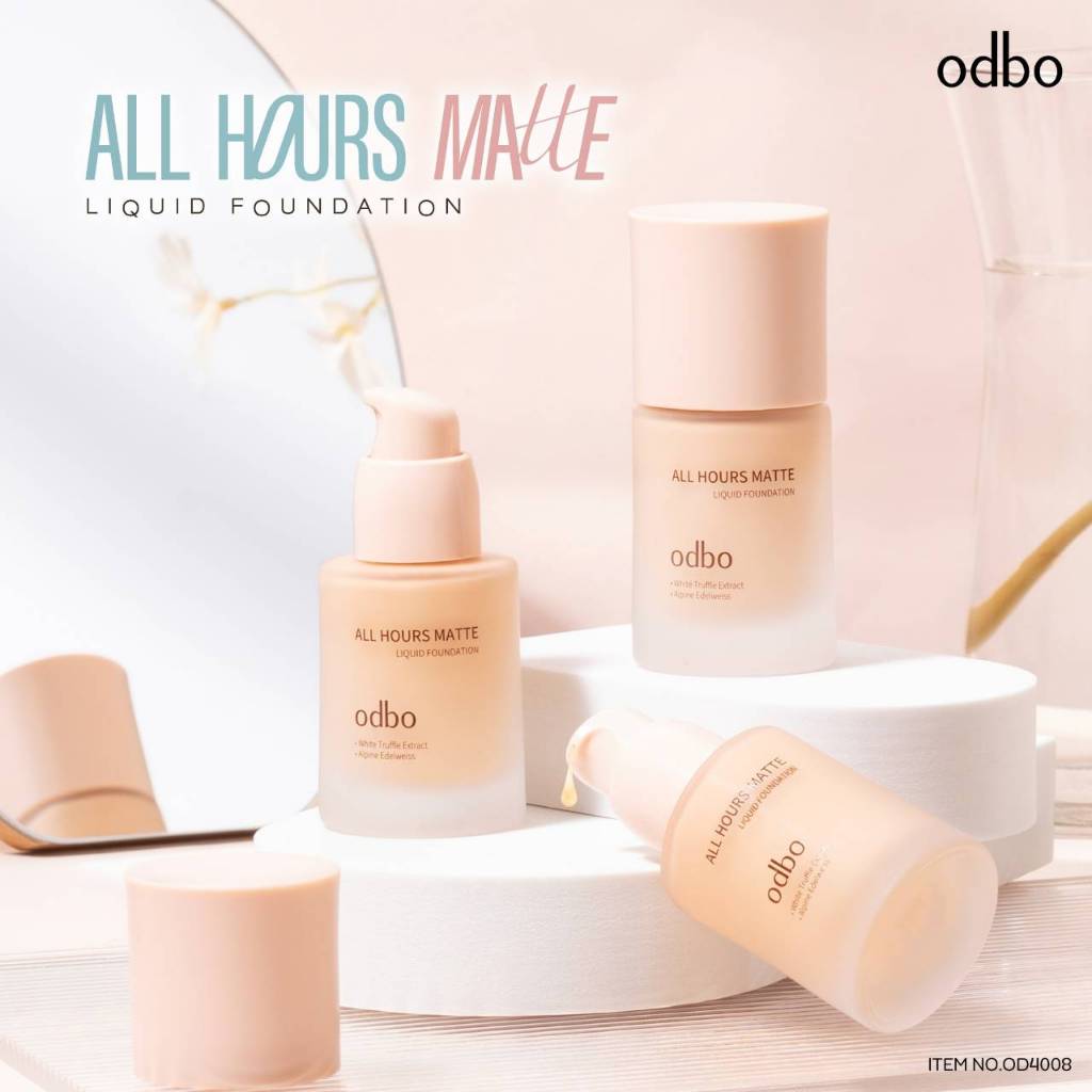 ODBO ALL HOURS MATTE LIQUID FOUNDATION OD4008 ครีมรองพื้นสูตรลิควิด กันน้ำ