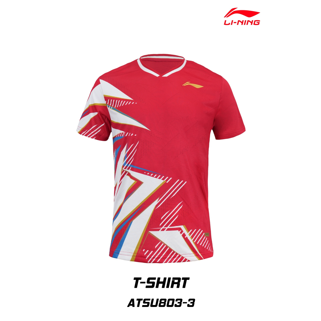 LI-NING เสื้อแบดมินตัน รุ่น ATSU803-3 (RED) BADMINTON T-SHIRT