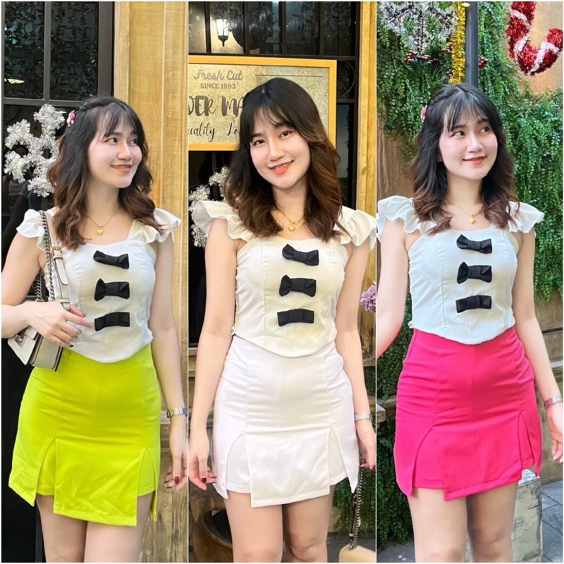 กระโปรงแหวกหน้า 2ข้าง XS-5XL