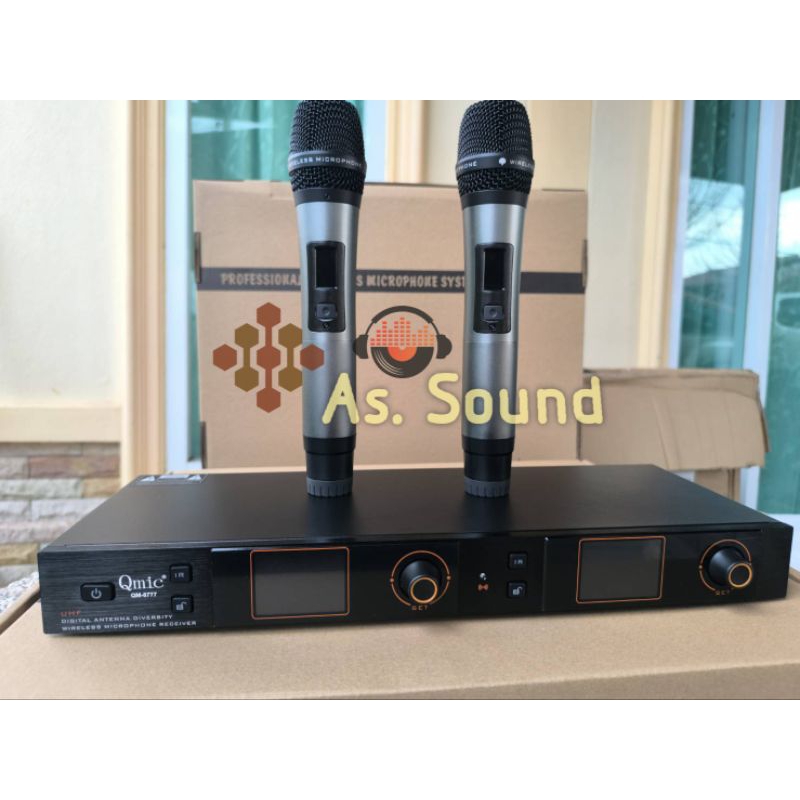 ไมค์ลอย ไมโครโฟนไร้สายนำเข้า รุ่น777  UHF   เทคโนโลยี ID ดิจิตอล 16 บิต พรีเซ็ตความถี่ที่เลือกได้ สแ