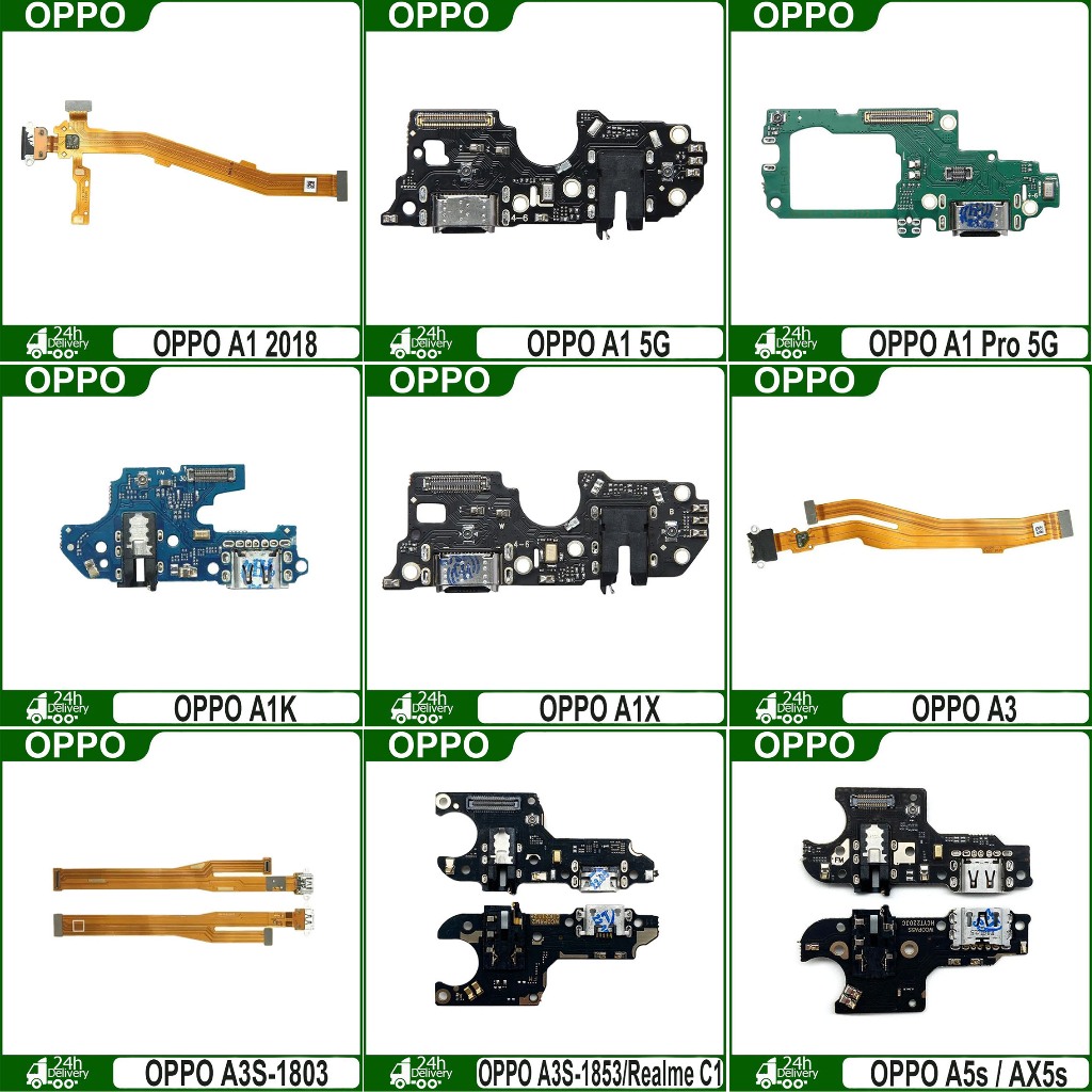 OPPO A1 Pro 5G A1k A1x A3 A3s A5 A5s AX5 AX5s A7 A7x AX7 A8 A9 A9xบอร์ดพอร์ตชาร์จ USB พร้อมไมโครโฟน 
