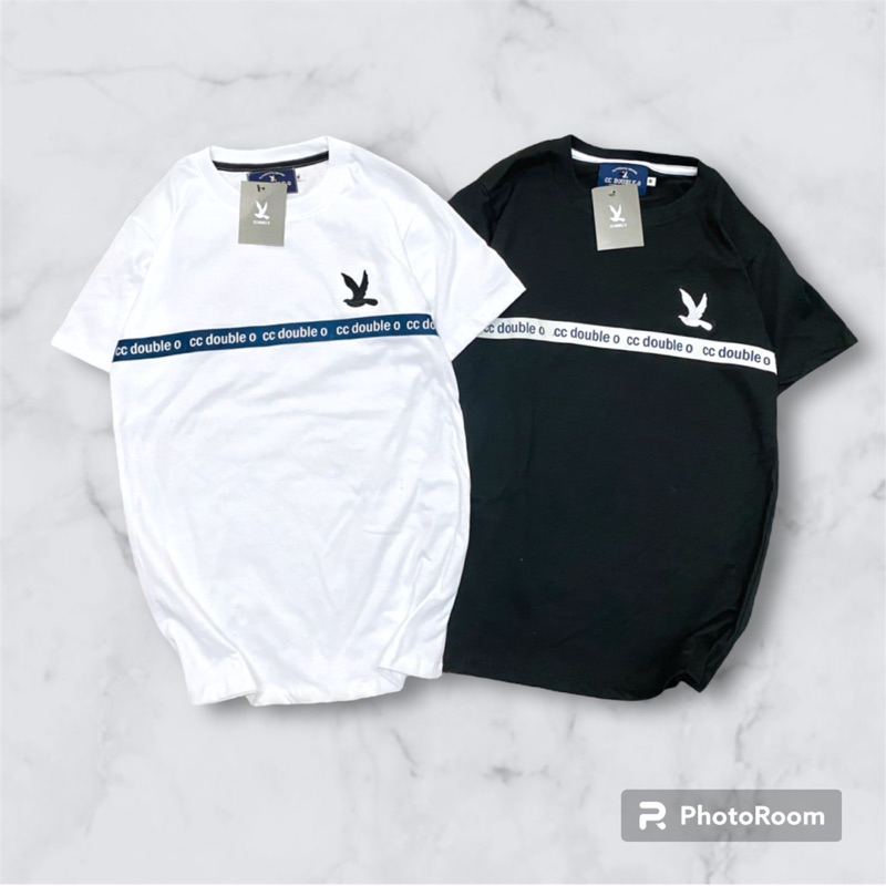 เสื้อยืด งานปักนกตีแถบแขนสั้นผ้าcottonส่วมใส่ได้ทั้งช/ญ S,M,LXL,2XL
