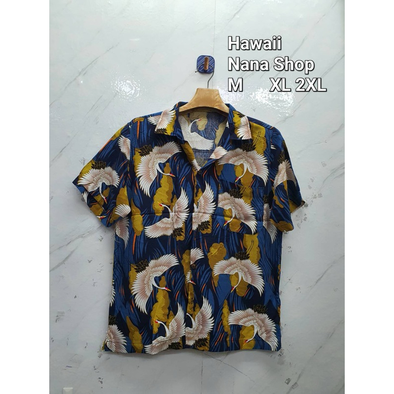 HW16เสื้อฮาวายผ้าสปัน#เสื้อวินเทจ#เสื้อฮิปฮอป#เสื้อแฟชั่นเสื้อเด็ดแนว#nana shop