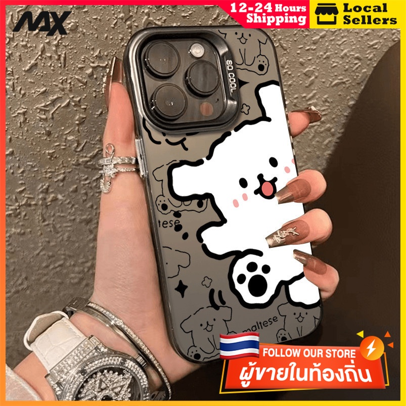 สีดำหรูหราซิลิโคนแข็งกรณีโทรศัพท์ ขาวใหญ่ for IPhone 13 12 7Plus 14 15 11 Pro MAX 8 6 7 6S Plus X XR XS