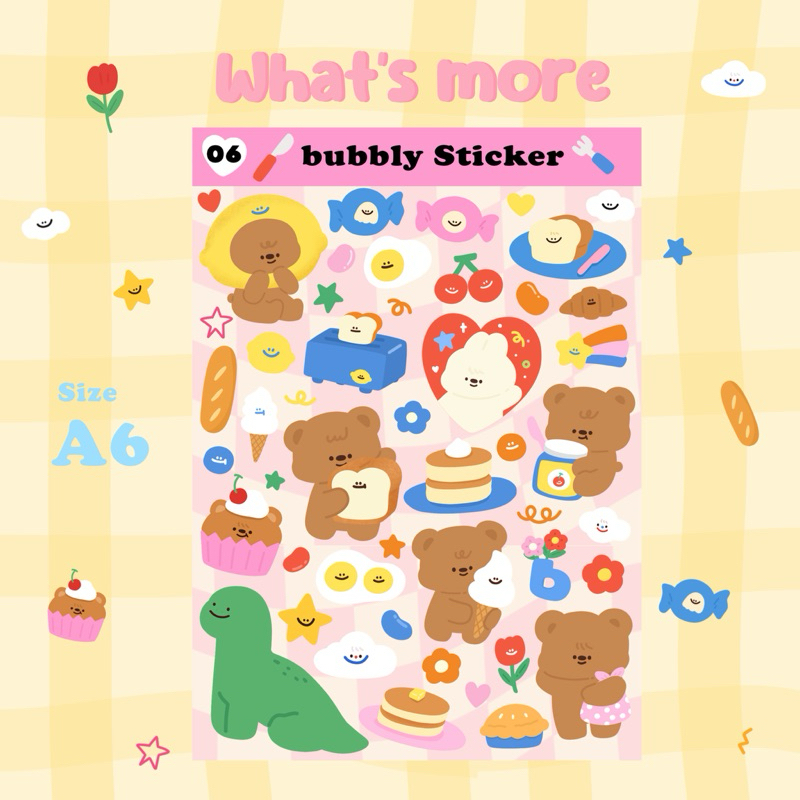 พร้อมส่ง สติกเกอร์ไดคัท | A06 - sticker dicut🧤ขนาด A6