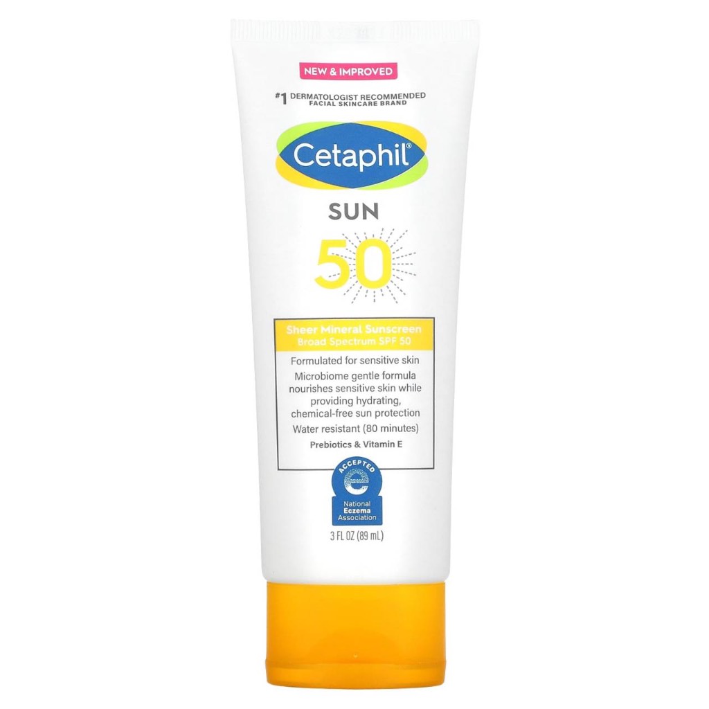 พร้อมส่ง🛵 ครีมกันแดดสำหรับหน้า Cetaphil Sheer Mineral Sunscreen, SPF 50, 3 fl oz (89 ml)