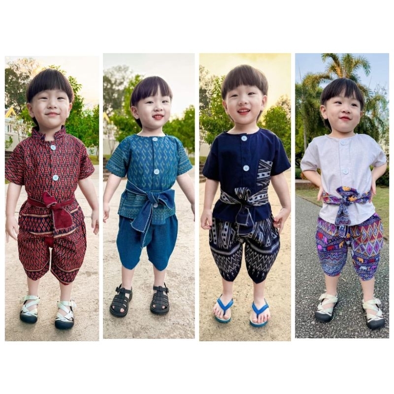 📮พร้อมส่ง...ชุดไทยเด็ก ชุดผ้าพื้นเมือง ชุดใส่ไปโรงเรียน ใส่งานเทศกาลต่างๆ (เซตงาน 3 ชิ้น)