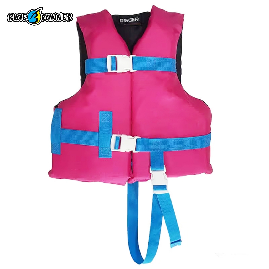 เสื้อชูชีพเด็กอายุ 3-6 ปี Blue runner Life Jacket KIDDY 2 พร้อมสายรัดขา ผ้าไนล่อนอ๊อกฟอร์ด 420D