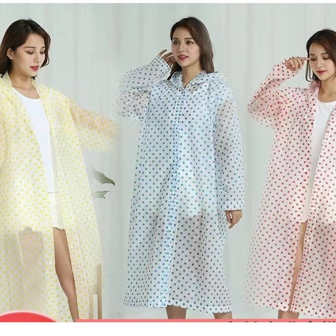เสื้อกันฝนEVAลายจุด แฟชั่นเกาหลี ทันสมัยราคาถูก น้ำหนักเบาพกพาสะดวก ทนทาน ยืดหยุ่น ไม่ขาดง่าย XX44