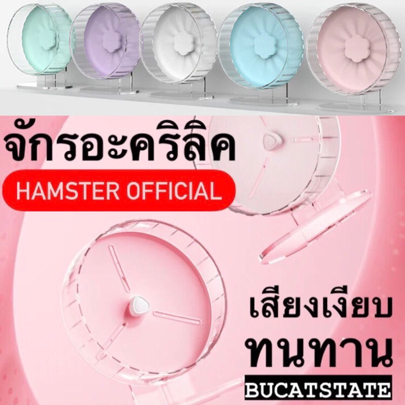 Bucatstate ลดราคา🥕จักรเงียบ พร้อมส่ง สำหรับแฮมเตอร์ ดอร์เมาส์ ชูก้า สัตว์เล็ก จักรอะคริลิค Hamster official silent wheel
