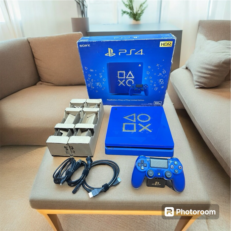 เครื่องเกมส์ PS4 Slim Limited Edition Day of Play +จอย Limited บอร์ด2106A 500gb กล่องตรงรุ่น [เกมติดเครื่อง 8 เกม][มือ2]