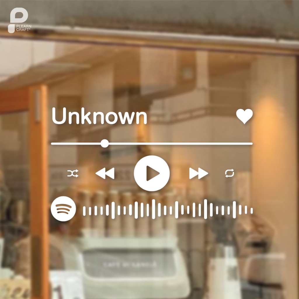 CTSP001 Spotify Music control สติ๊กเกอร์ตกแต่ง Spotify Music control แก้ไขข้อความได้ แต่งร้าน แต่งบ้าน แต่งคาเฟ่ แต่งรถ