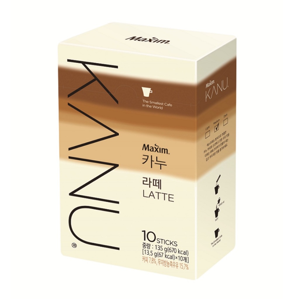 [ของแท้] 맥심카누라떼 Maxim Kanu Latte (ลาเต้ 10 ซอง) 135g