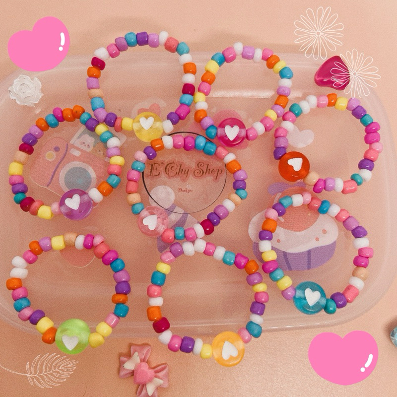 แหวนลูกปัดหัวใจ (#R.8) พร้อมส่ง