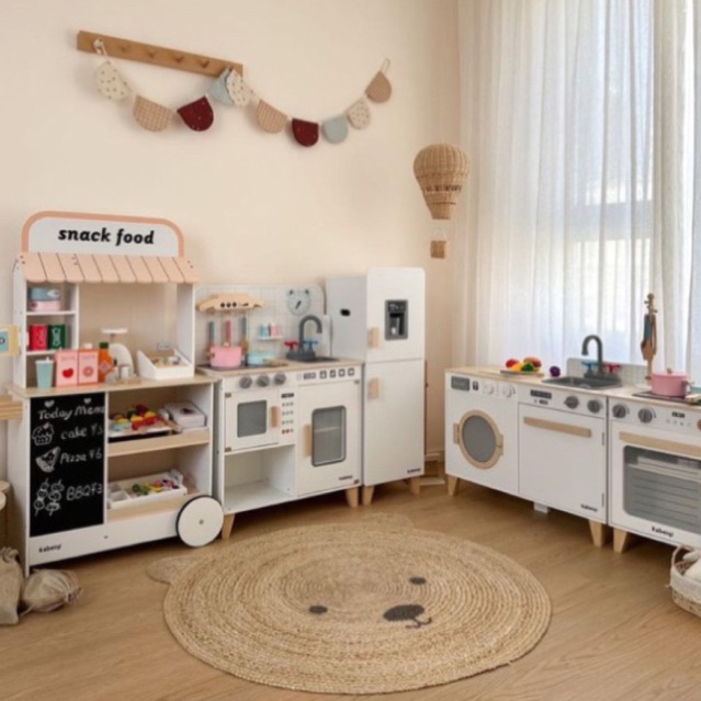 𝐁𝐁-𝐒𝐓𝐎𝐑𝐄 ✨ 𝓚𝓪𝓫𝓮𝓲𝓰𝓲 👩🏻‍🍳 ครัวไม้ รุ่นใหม่❗️ มีเสียง มีไฟ อุปกรณ์เสริมครบเซ็ท 🧄 ของเล่นไม้เกาหลี บทบาทสมมติ