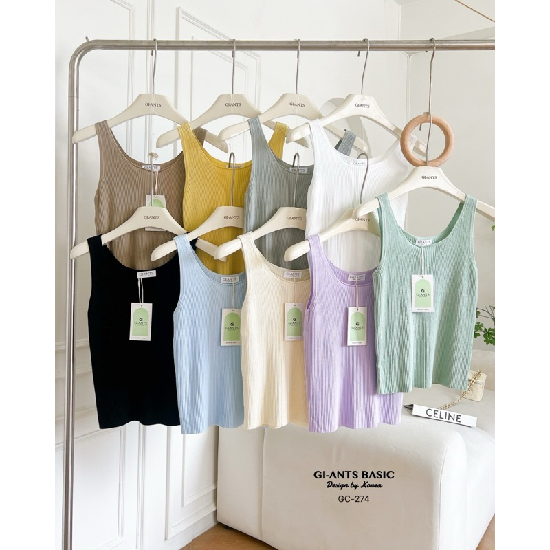 Gi-Ants เสื้อกล้ามไหมพรม ตัวยาว ผ้านิ่ม