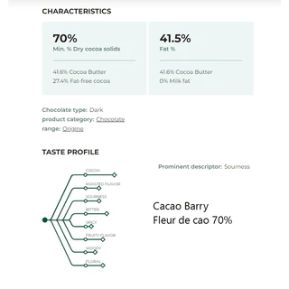 (แบรี่70% แบ่ง500g) คาเคาแบรี่ ช็อคโกแลต กูแวร์ตูร์ 70% CACAO BARRY Couverture 70%