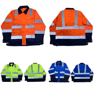 พร้อมส่ง เสื้อช็อปแขนยาวทูโทนมี8แถบใส่สบาย ส่งจากไทย