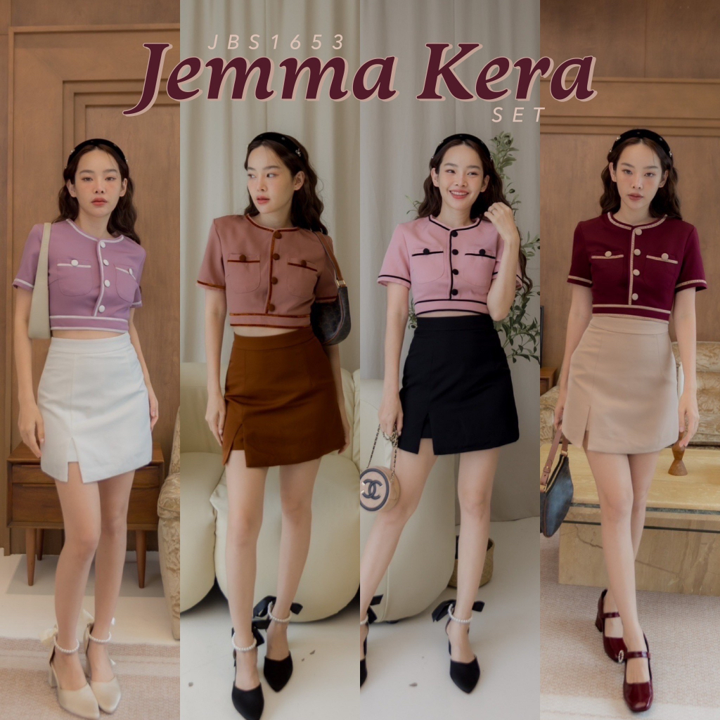 MYT x JOOBS STUDIO : [JB22] : Jemma Kera Set เซ็ต 2 ชิ้น เสื้อ+กระโปรง set so cute