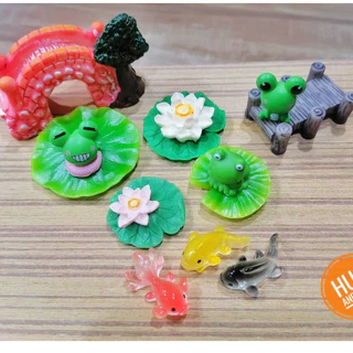 ปลาทอง ดอกบัว ใบบัว (ราคา/1ชิ้น)ตุ๊กตาแต่งสวน จัดสวนถาด ไม้ดัด โมเดล ตกแต่งบ้าน ของสะสม พร็อพถ่ายรูป