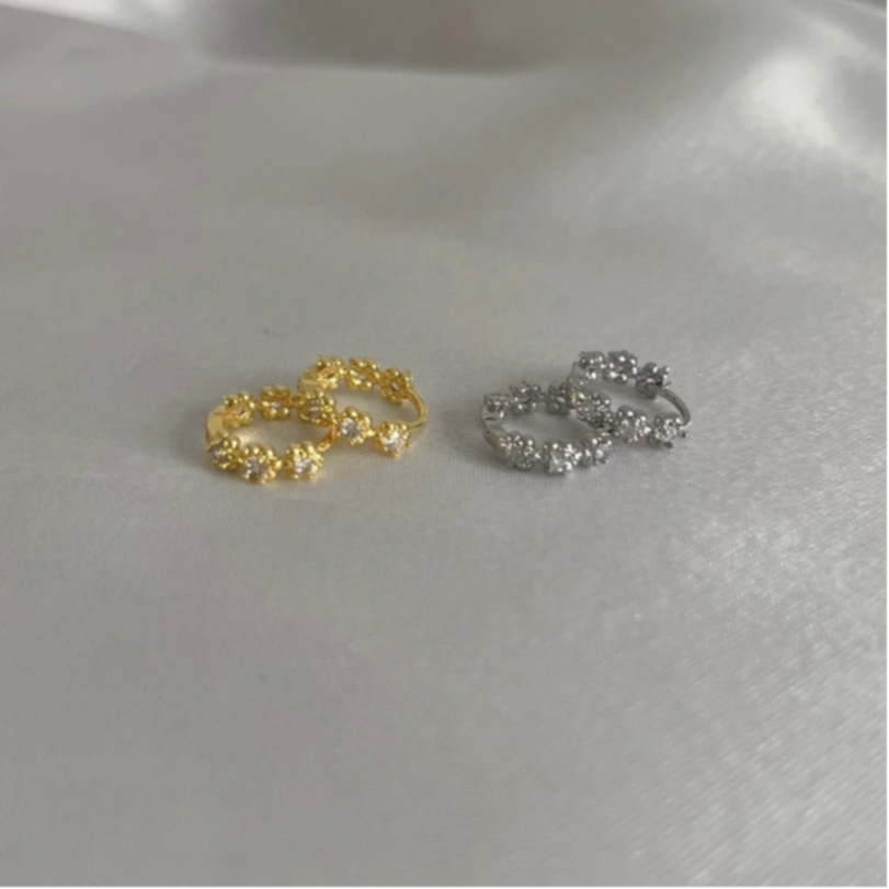 205-littlegirl gifts- Small flower diamond earrings s925