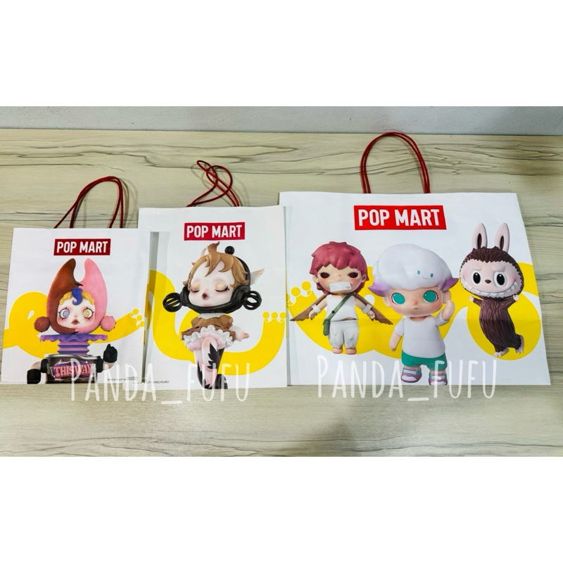 ถุง popmart แท้ 100% 3ใบ100.- พร้อมส่งในไทย มีหลายขนาด