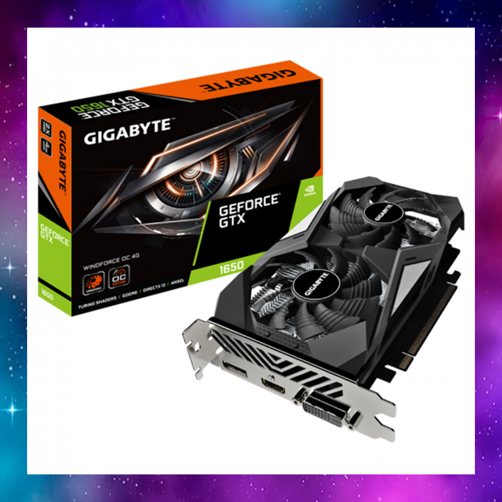 VGA (การ์ดแสดงผล) GIGABYTE GEFORCE GTX1650 1650 D6 WINDFORCE OC 4G - 4GB GDDR5 ใช้งานปกติ