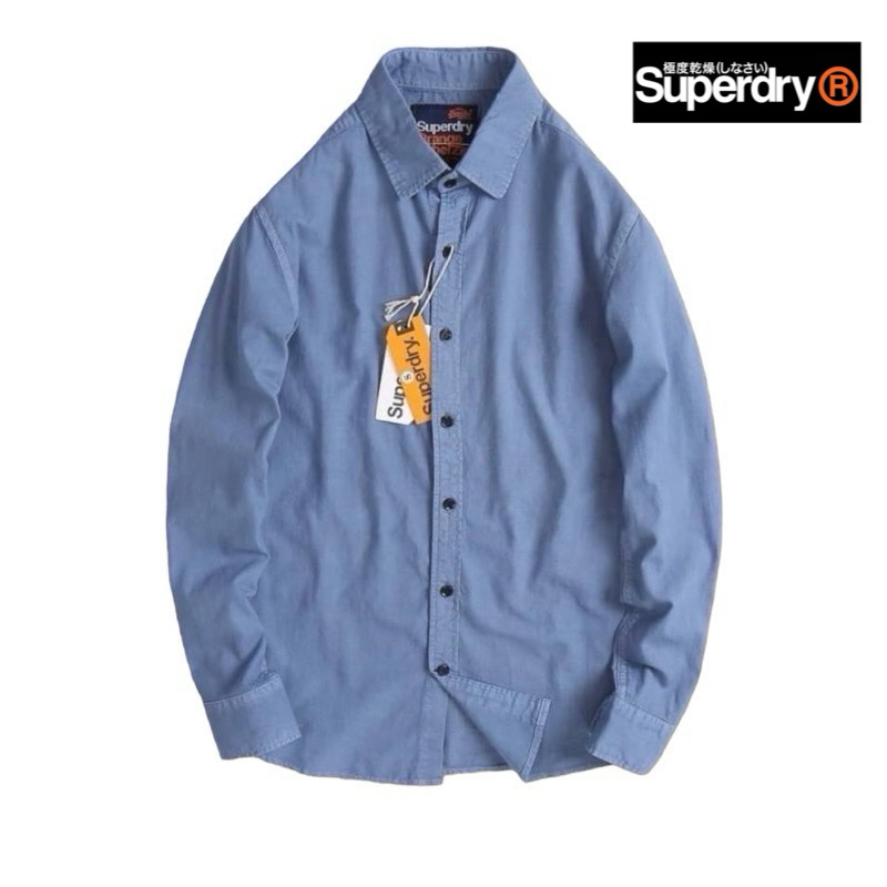 เสื้อเชิ๊ตแขนยาวผู้ชาย superdry งานป้าย เทียบ