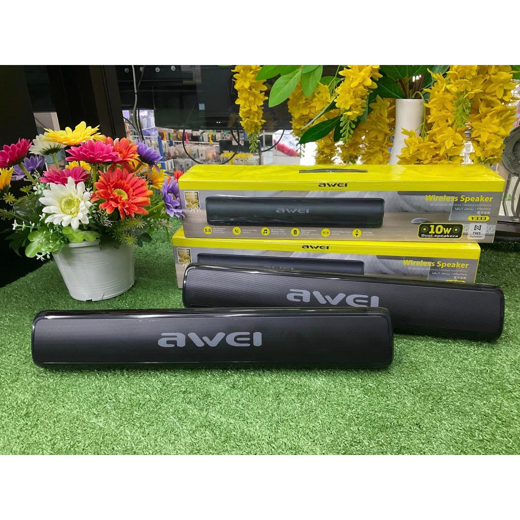 AWEI Y333 TWS Bluetooth Wireless Speaker 10W Super Bass Sound ไร้สายเชื่อมต่อ BT 5.0 Micro SD การ์ด 