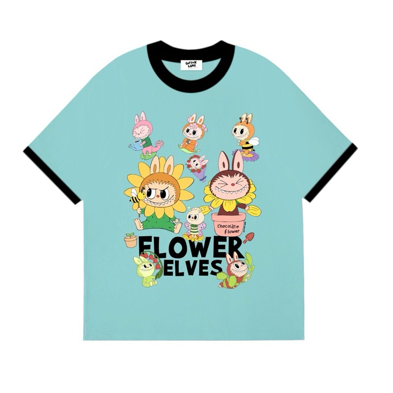 เสื้อยืดOversize(QottonLand)บู้ดอกไม้