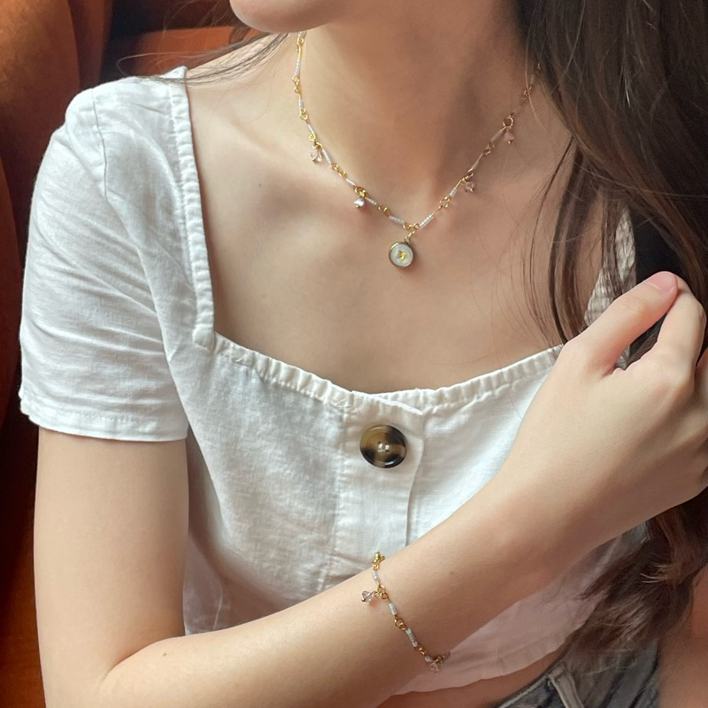 (พร้อมส่ง) TMT Jolly Star Chain LETTER Necklace สร้อยคอ จี้ตัวอักษร handmade