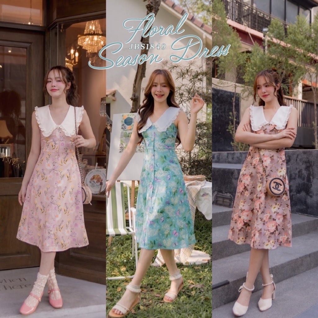 MYT x JOOBS STUDIO : [JB28] : Floral Season Dress ชุดเดรสละมุนหวาน พิมพ์ลาย สุดสบายตา