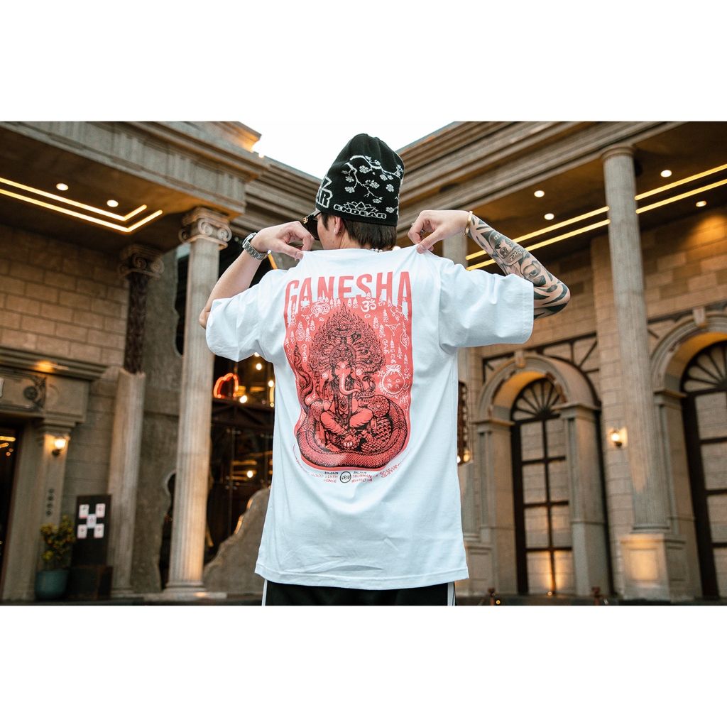 เสื้อยืดสายมู ลายพระพิฆเนศ เชื้อสายคนไทย สำหรับผู้มีศรัทธา เสื้อยืดโอเวอร์ไซส์ เสื้อผ้าแนวสตรีท