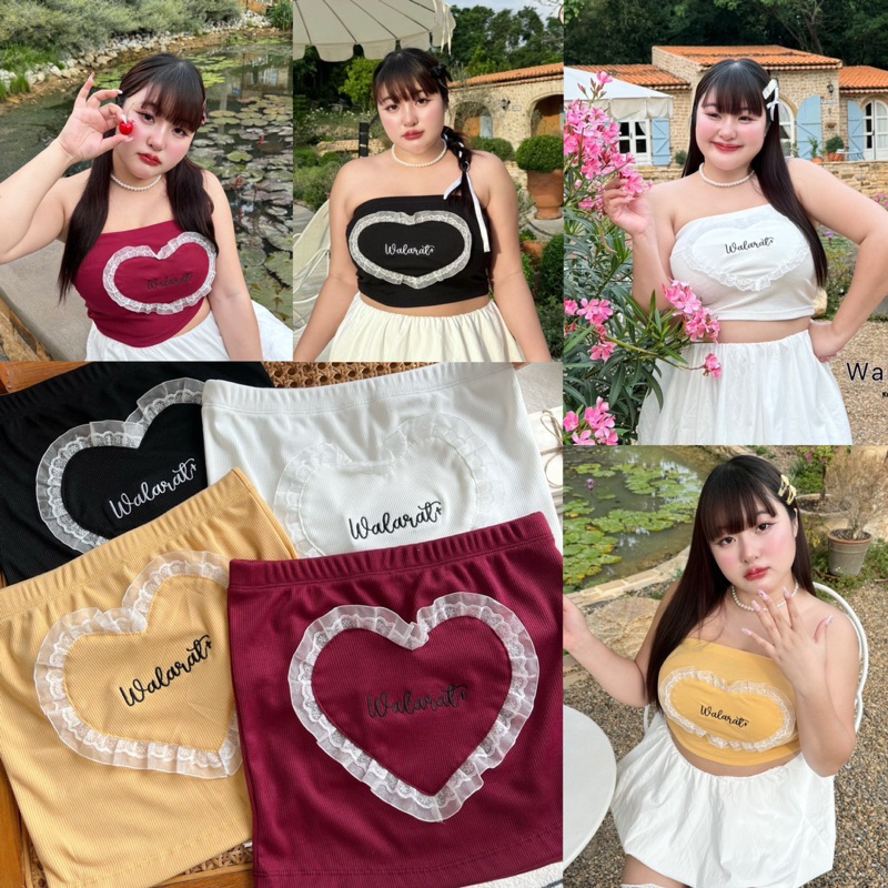 เกาะอก งานปักตัวอักษรWalarat เกาะอกสาวอวบ อก34-50นิ้ว plussize